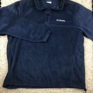 Columbia Mens Pullover Fleece Sweater 1/4 Zip Long Sleeve SOFT Blue 2XL XXL